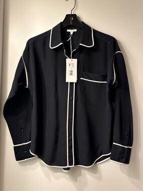 Johnny Was Calme Relaxed Button Down with Piping XS NWT